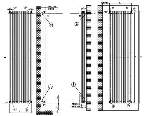 Tonon Evolution Настенный вертикальный полотенцесушитель в современном стиле Design sun-id-1496812 - Вид №1