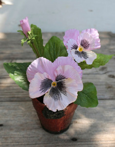 2898 597 a2 Анютины глазки искусственные, горшечные, 17 см, антично-розовые H-andreas