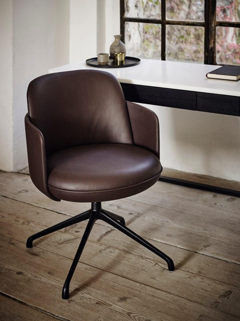 Wittmann Вращающееся кресло на козелке из кожи Merwyn sun-id-1435589 - Вид №2