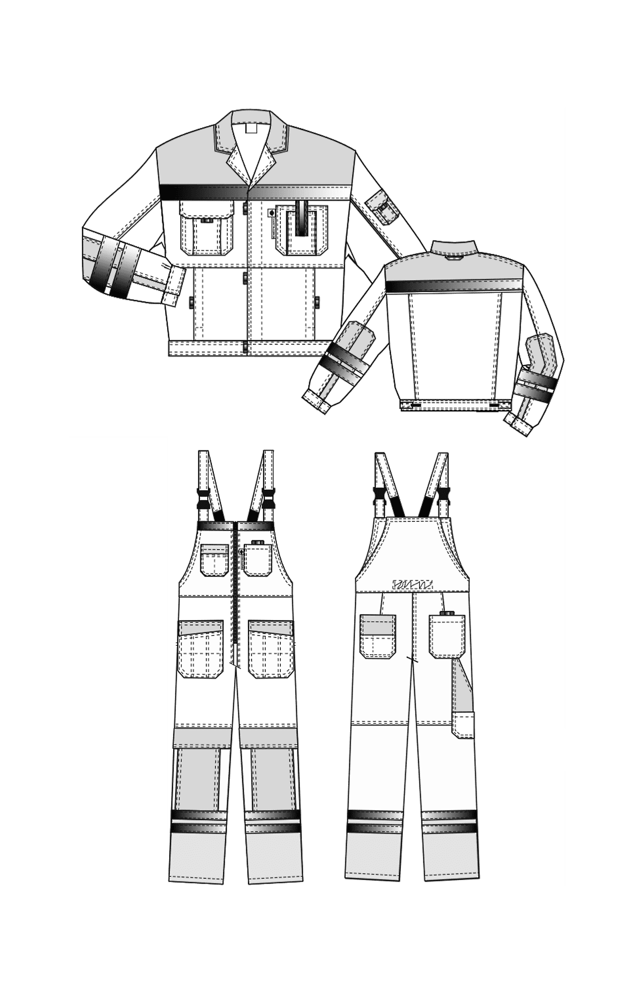 61861 Костюм "Профессионал-2" с СВП оранжево-черный  Летняя спецодежда  размер 44-46/158-164  - Вид №6
