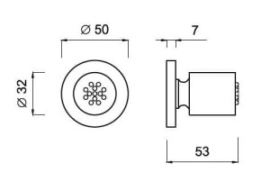 Металлическая поворотная боковая насадка для душа