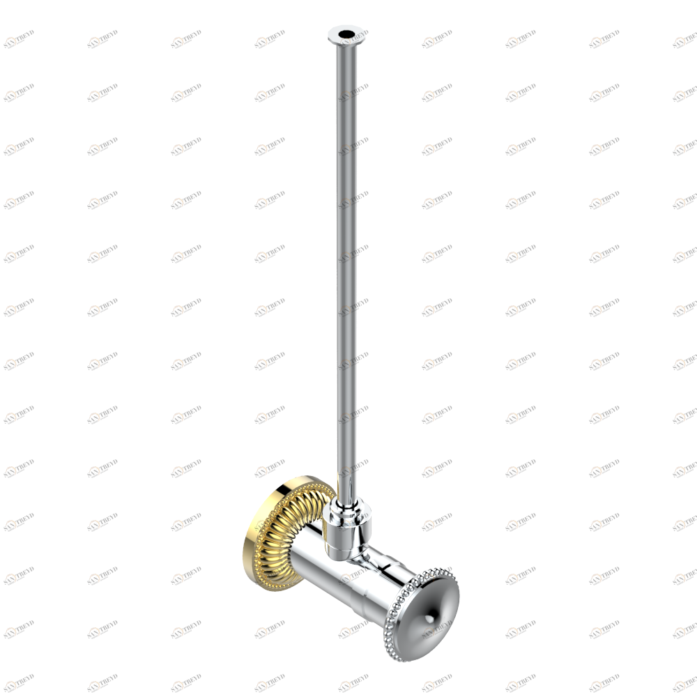 G31-181/S Кран запорный 1/2" стильный регулируемый с 30 cм трубкой Thg-paris Cygne Хром/золото G31-181/S CAT.A