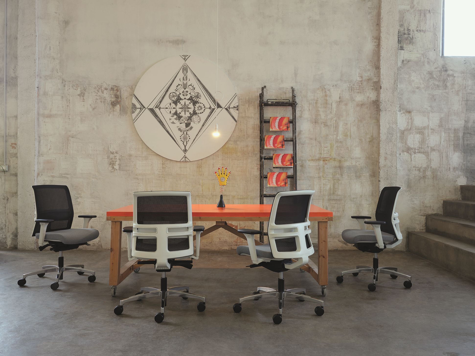 Поворотный операционный офисный стул с подлокотниками Nahu Omnia White ARCH-00088200 - Вид №5