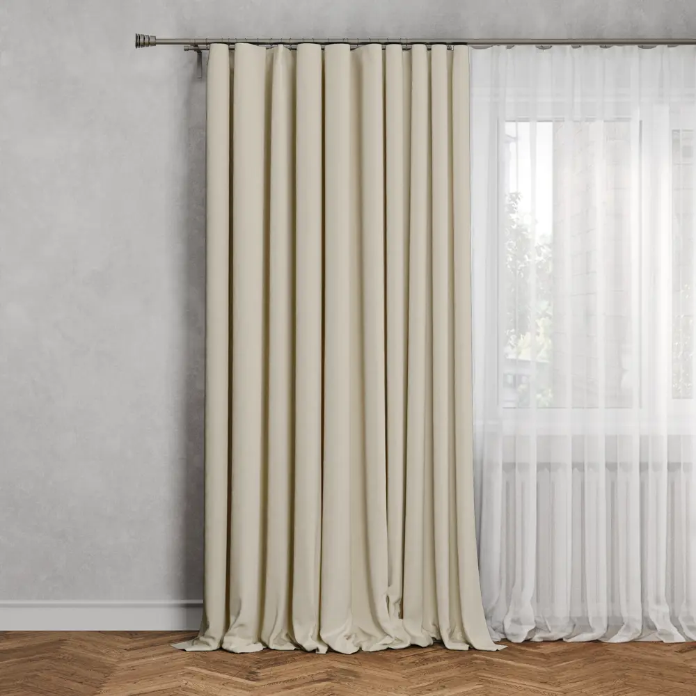 Штора на ленте Inspire Leya 200x280 см цвет экрю 82557844 STLM-2181028 