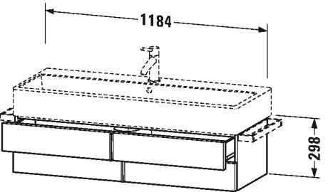 VA628907272 Vero Air Тумбочка подвесная Дуб брашированный, натуральный шпон Duravit - Вид №1