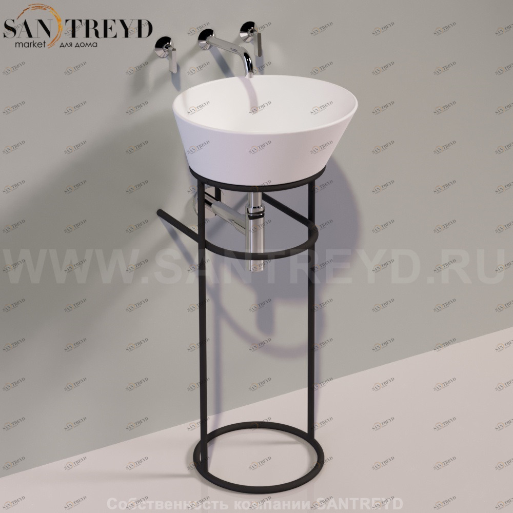 Консоль напольная под раковину WAVE круглая черная Simas WASA01NEROMATT