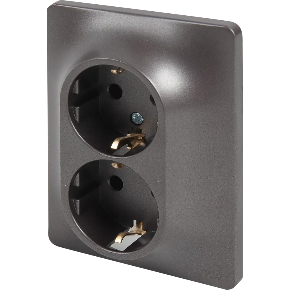SYSTEME ELECTRIC Glossa - Двойная розетка для скрытого монтажа в цвете графит 84693603 STLM-0053747 - Вид №1