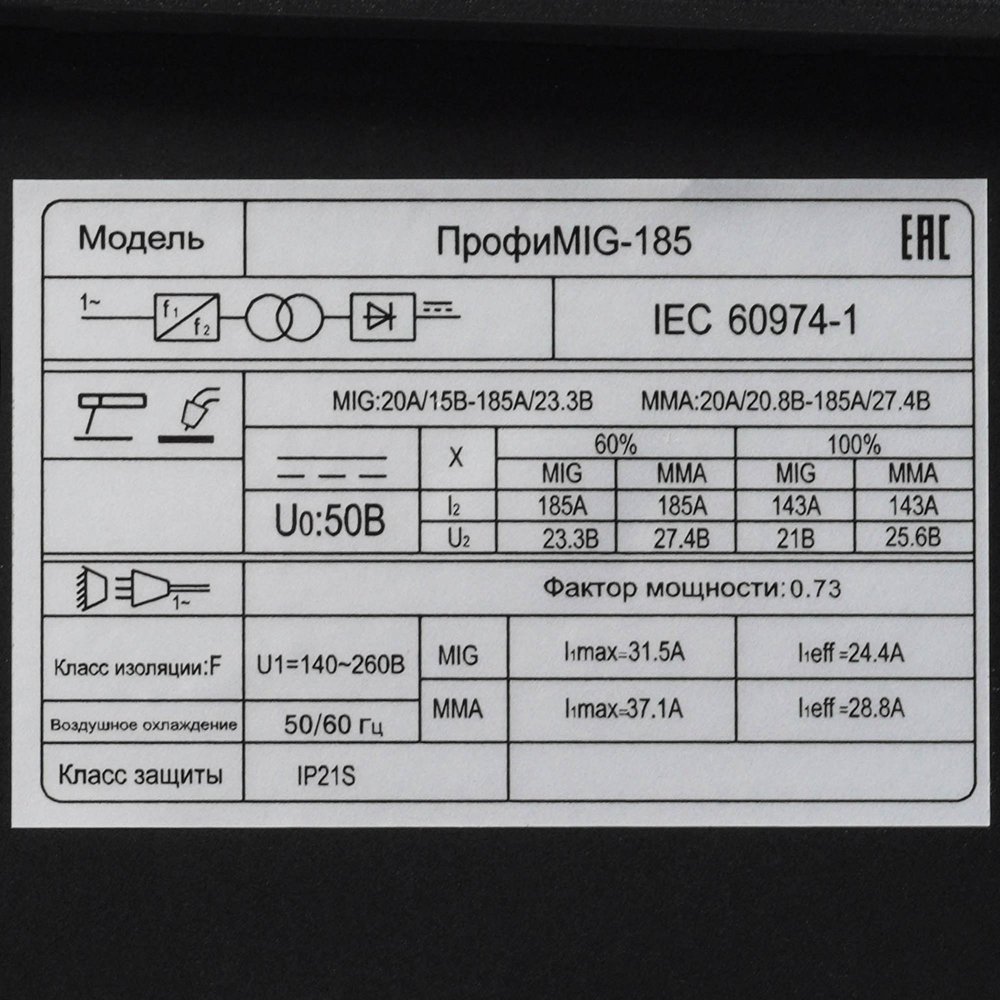 Сварочный аппарат Edon ПрофиMIG-185 5625335 STDN-0065089 - Вид №4