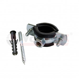 45WR-90 Valfex Хомут оцинкованный с резиновым уплотнением (в комплекте шпилька М8*80 и дюбель) Китай