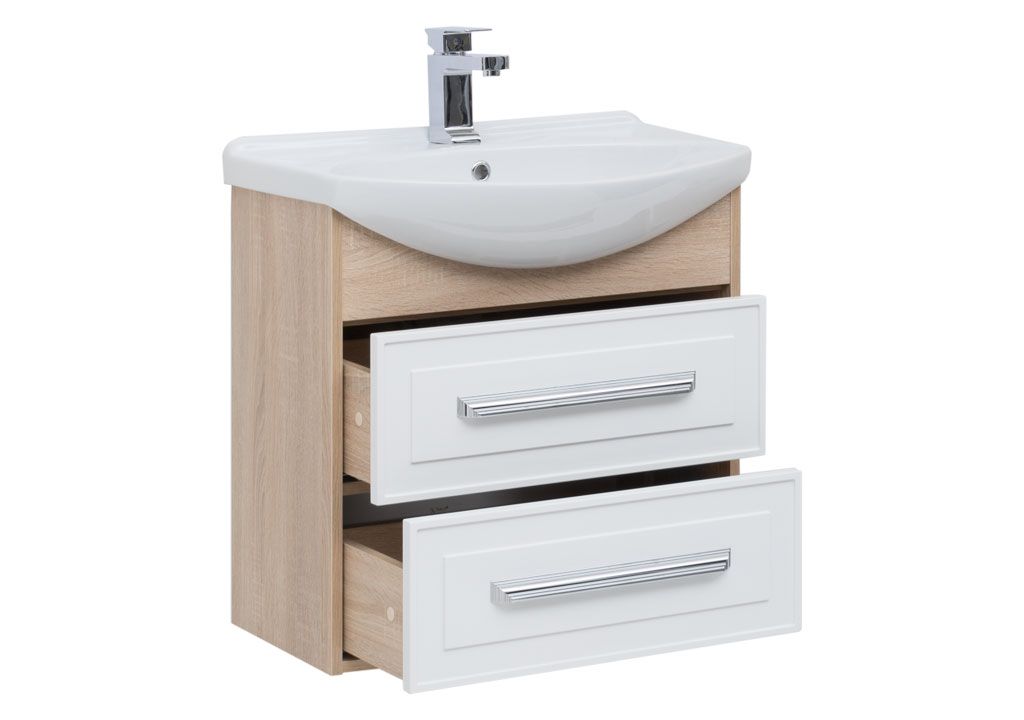 Тумба с раковиной Aquanet Остин 65 дуб сонома/белый 0020091000177677 - Вид №1