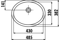 TP211-00CB00E-0000 Раковина TP211 мебельная (33*43) Creavit  - Вид №1