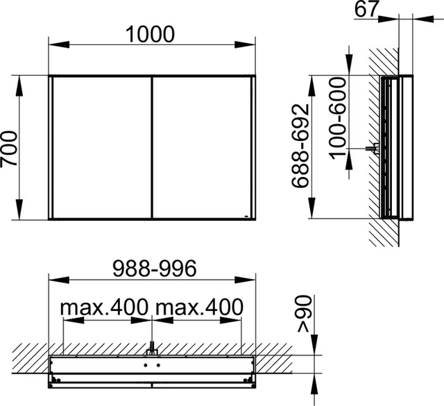 12813171301 Зеркальный шкаф KEUCO Royal Match - Вид №2