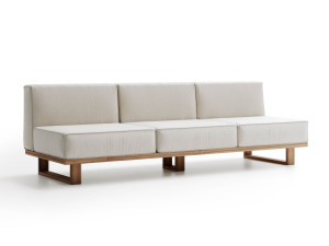 3-местный садовый диван из тикового дерева и ткани