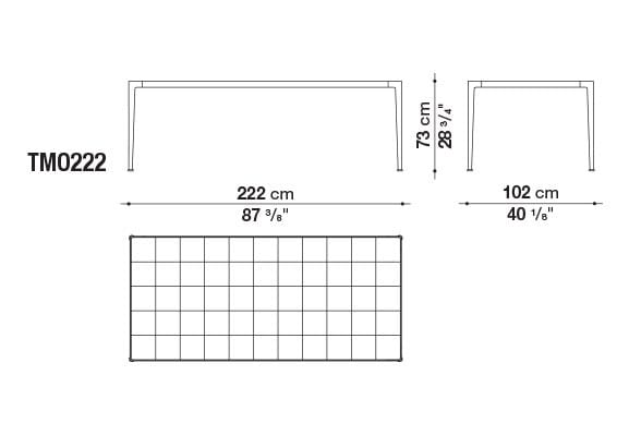 Прямоугольный садовый стол из керамогранита B&B Italia Outdoor мирт ARCH-00111324