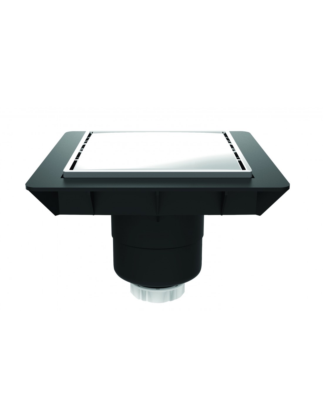 460720 000 00  Напольный трап Quadratto для душа, вертикальный выход Д. 40 мм, хромированная металлическая крышка 150 x150 мм Valentin Хром 