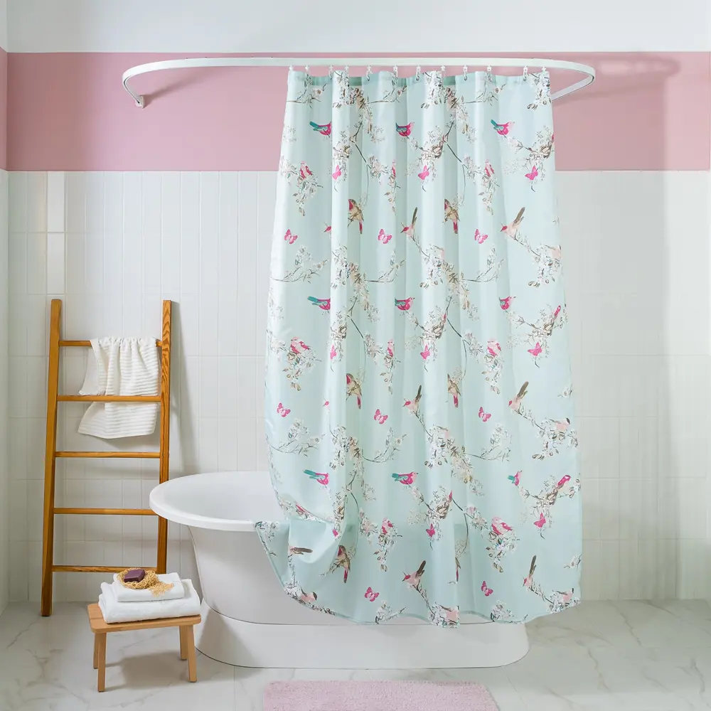 Штора для ванной Arte 180x200 см полиэстер цвет голубой WESS STLM-2043905 - Вид №5