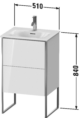 XS452103939 XSquare Тумбочка напольная Скандинавский белый шелковисто-матовый лак Duravit - Вид №1