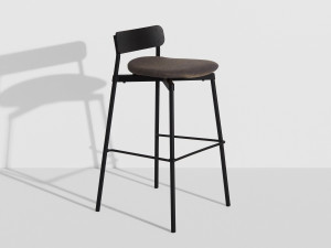 Штабелируемый тканевый высокий стул с подставкой для ног