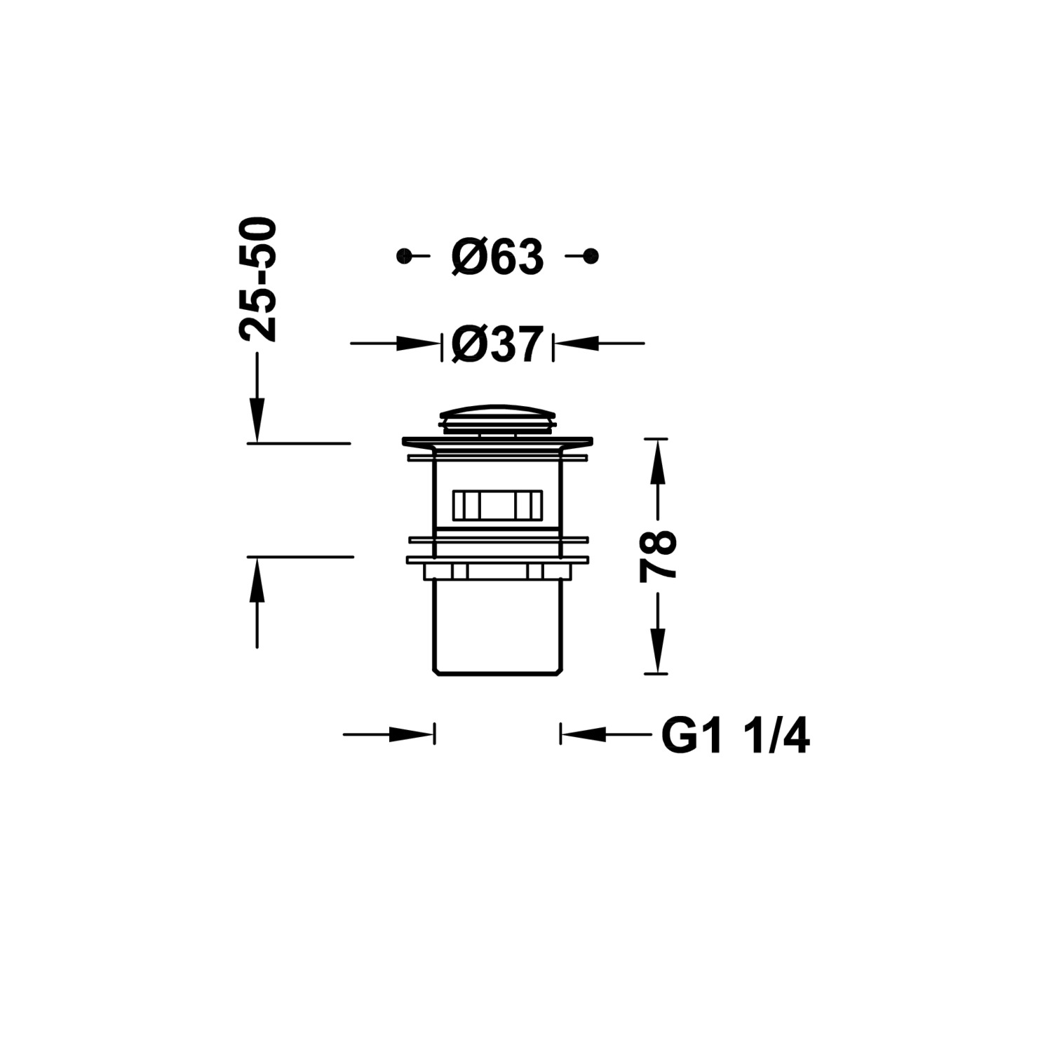 Сливной клапан Click-clack для умывальника с переливом-13454190 TRES Drain - Вид №1