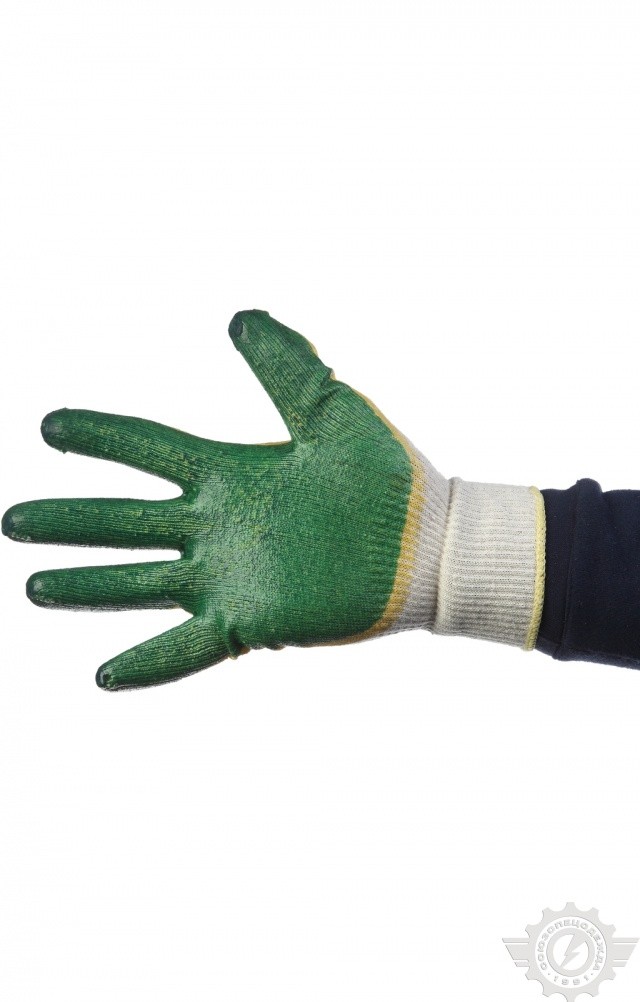 59096 Перчатки трикотажные с двойным латексным покрытием  Средства защиты рук  размер Спецодежда  - Вид №1