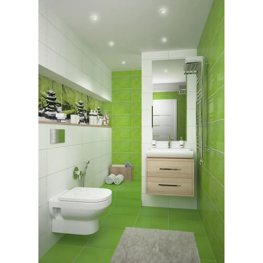 Плитка настенная Golden Tile «Relax» 25х40 см 1.5 м2 цвет зелёный 16268589 STLM-2065805  - Вид №4