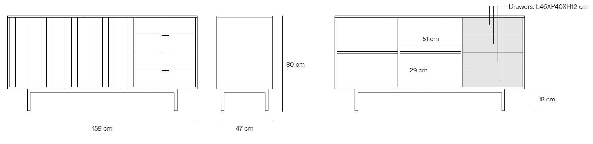 Шкаф из МДФ с распашными дверцами и ящиками TEULAT Sierra ARCH-00015967 - Вид №14