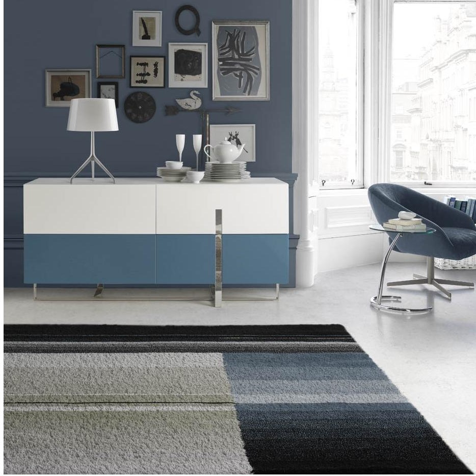 Тумба под телевизор длинная бирюзовая с белым Experiencia Angel Cerda ANGEL CERDA  241862 Белый;синий  - Вид №1