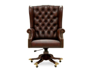 Офисное кресло с регулируемым по высоте кожаным подлокотником с 5 спицами