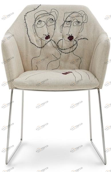 Saba Italia Тканевый стул на санках с подлокотниками New york sun-id-1362757