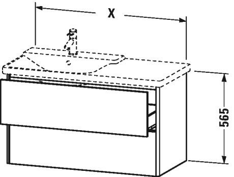XS418401818 Тумбочка подвесная XSquare #XS4184 810 x 473 мм Белый матовый, декор Duravit - Вид №3