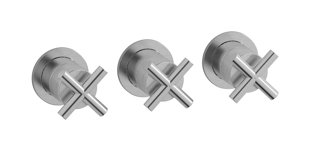 Встроенный смеситель для душа на 3 отверстия с двухходовым дивертером WE ARE IB wo306bo Brushed Nickel WOW