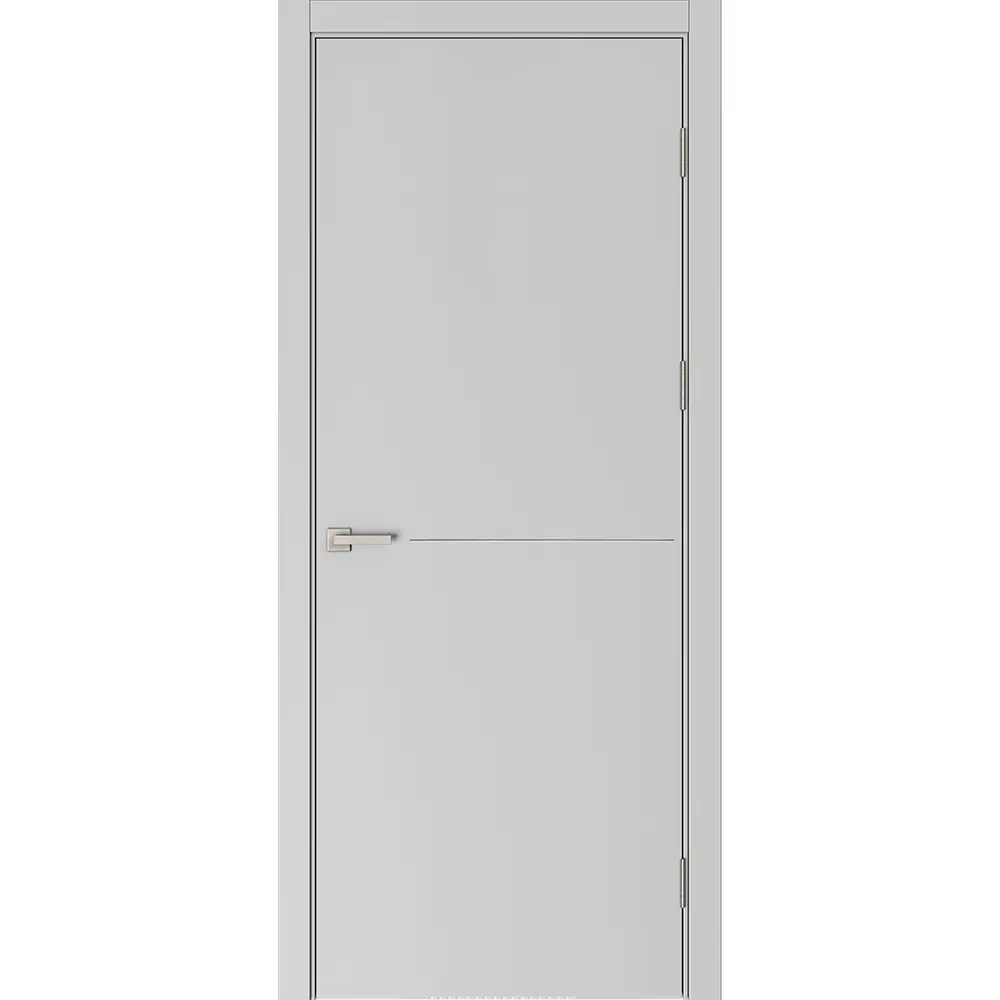 Дверь межкомнатная глухая Николь 80x210 см эмаль цвет серый с замком и без петель BELWOODDOORS STLM-2026893