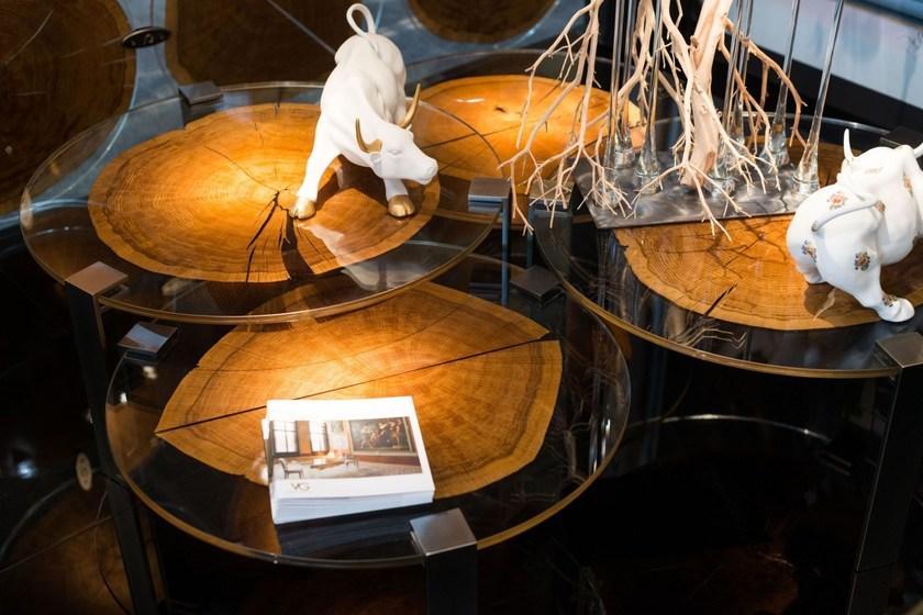 VGnewtrend Овальный журнальный столик из дерева и стекла Foresta sun-id-1387289 - Вид №3