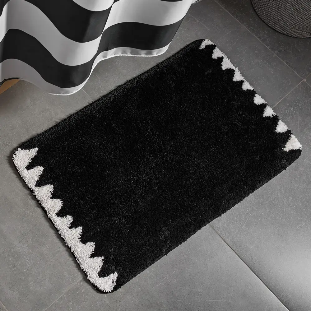 Коврик для ванной Irony цвет чёрный MOROSHKA STLM-2099601 - Вид №2