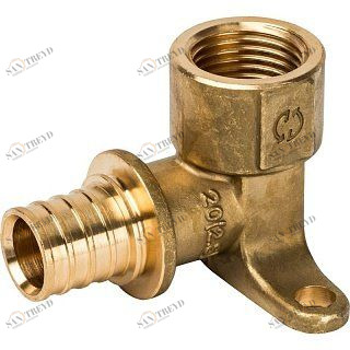 Угольник с креплением 20x1/2" аксиальный для труб из сшитого полиэтилена STOUT SFA0009002012