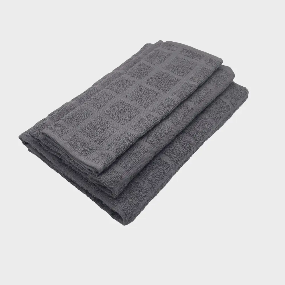 Набор махровых полотенец Belezza Мельбурн 30x50 см 50x90 см 70x130 см цвет серый STLM-2196409 - Вид №1