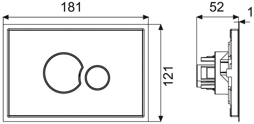 Redi Кнопка смыва для стеклянного унитаза Nicoll P2vb706 - Вид №1