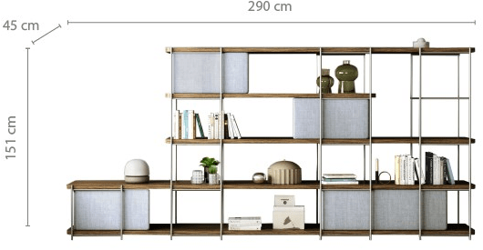 Momocca Книжный шкаф отдельно стоящий модульный Julia Je09 - Вид №10