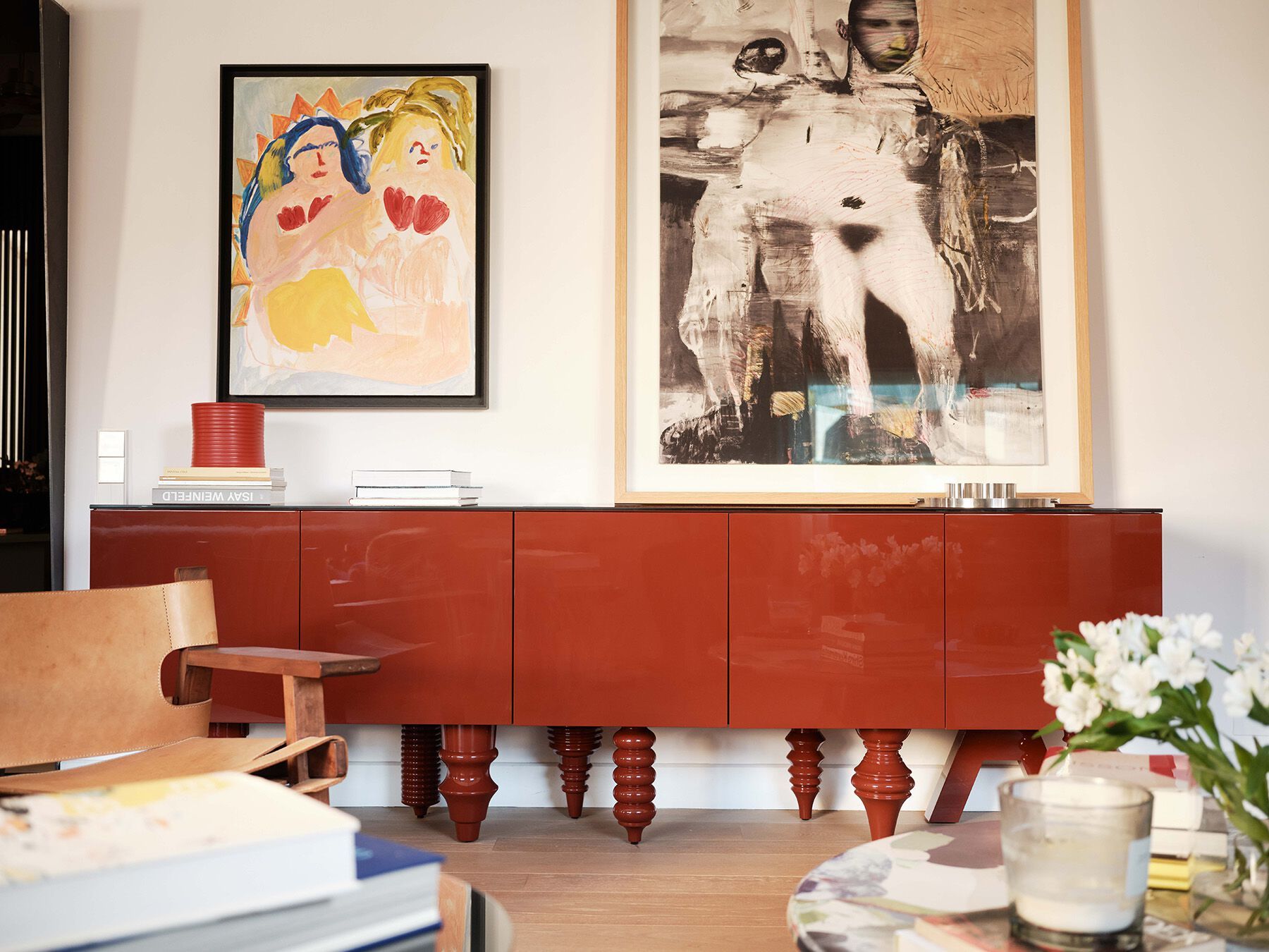 Шкаф из лакированного МДФ с распашными дверями BD Barcelona Multileg ARCH-00089777 - Вид №3