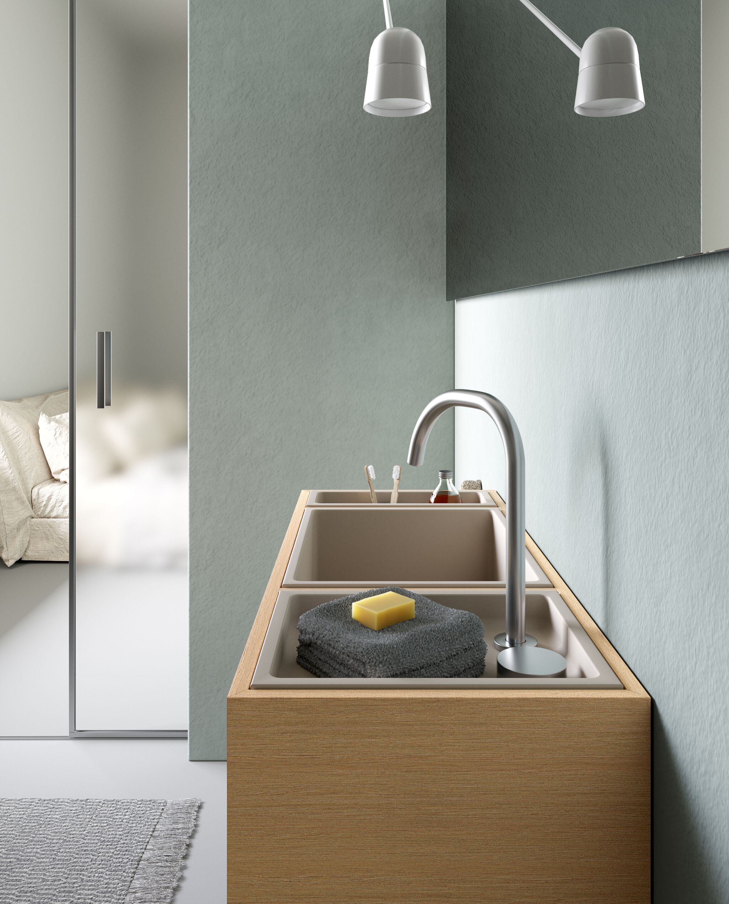 Подвесной шкаф для умывальника с ящиком Nic Mini Living ARCH-00104898 - Вид №2