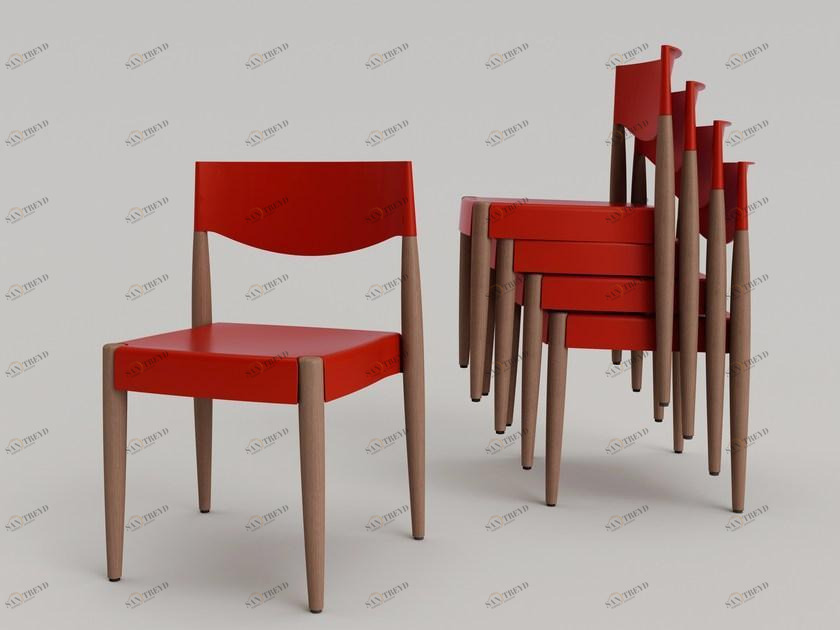 ALMA DESIGN Штабелируемый стул из дерева и полипропилена Virna sun-id-1447242