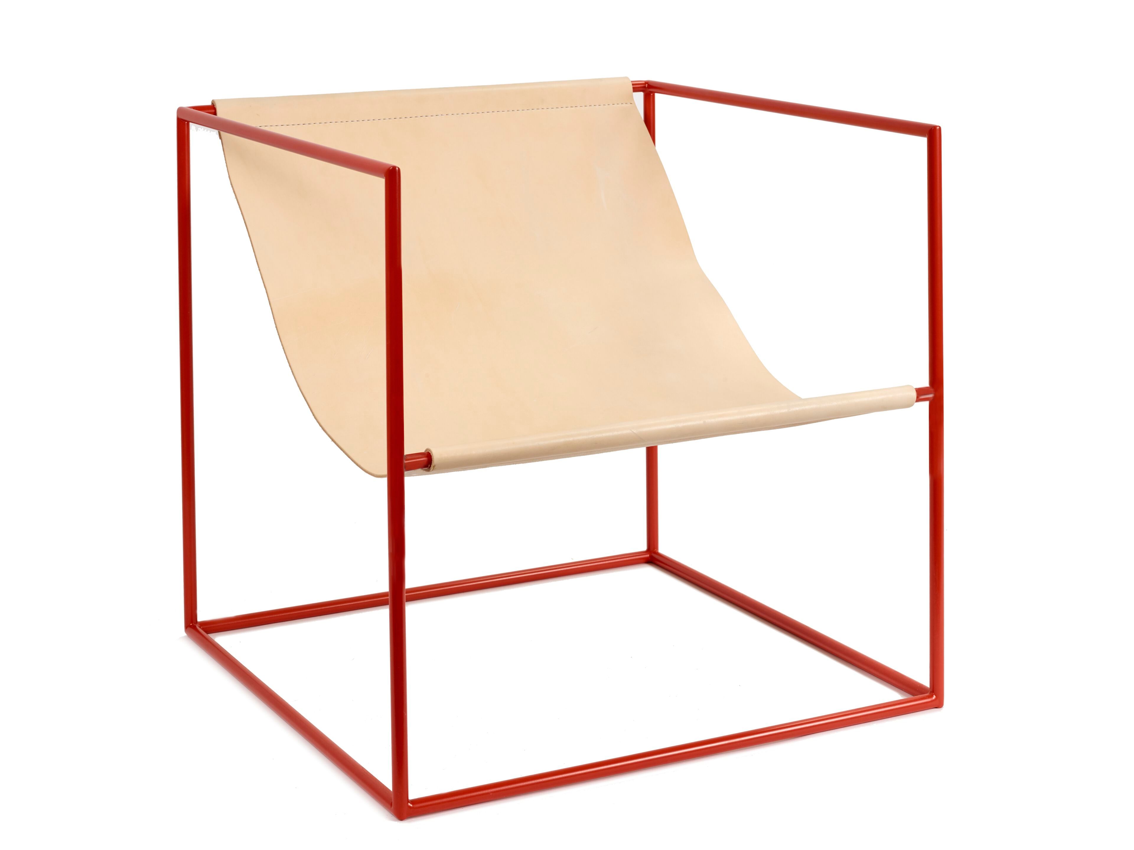 Стальное и кожаное кресло с подлокотниками valerie_objects SOLO SEAT ARCH-00074576