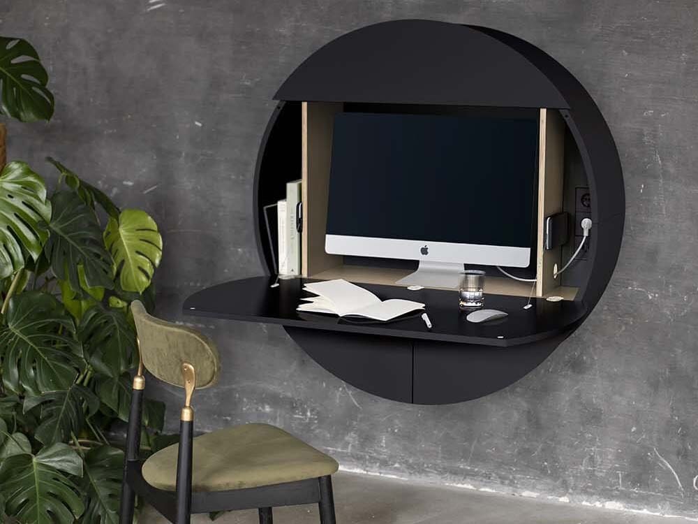 Деревянный подвесной письменный стол для ПК с откидными дверцами EMKO PILL EXTRA ARCH-00125892 - Вид №4