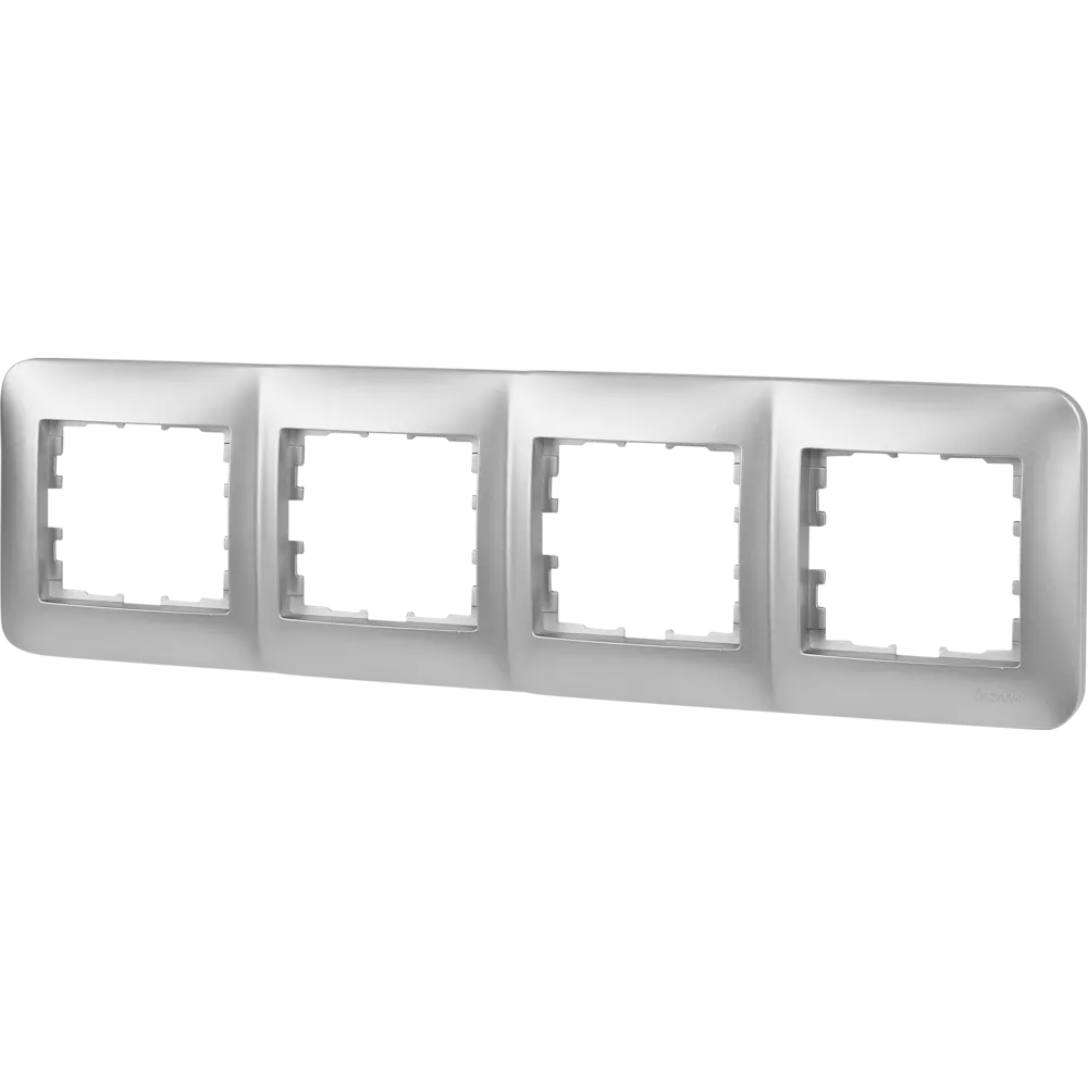 Рамка для розеток и выключателей Lezard Karina Life 4 поста горизонтальная цвет матовый серый STLM-2041155 - Вид №1