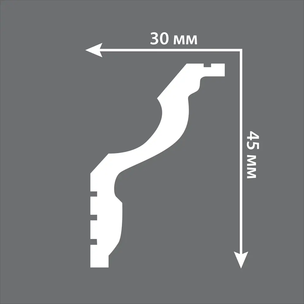 Плинтус потолочный полистирол Decomaster 148B-59 серебристый 30х45х2000 мм STLM-2149328 - Вид №2