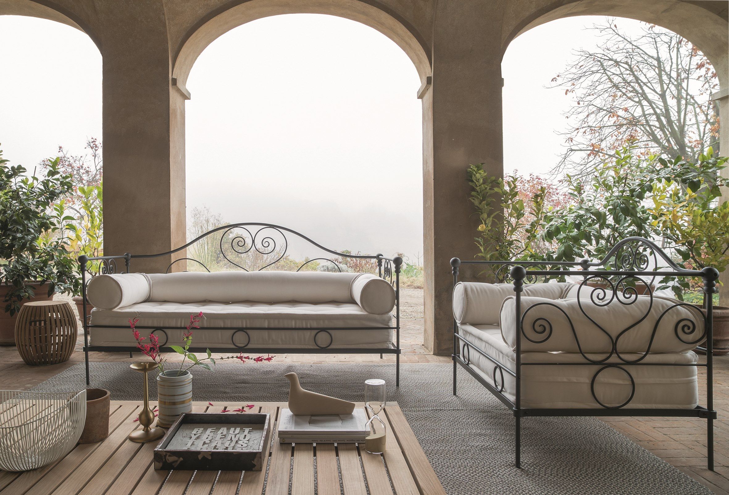 Стул для сада из железа и акриловой ткани Unopiù Aurora ARCH-00108417 - Вид №3