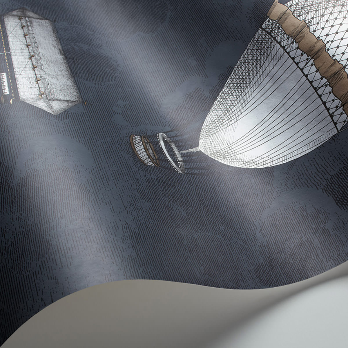 Traditional bathrooms Motivtapete Fornasetti Летающие машины Fornasetti Macchine Volanti - Cole & Son  - Вид №1