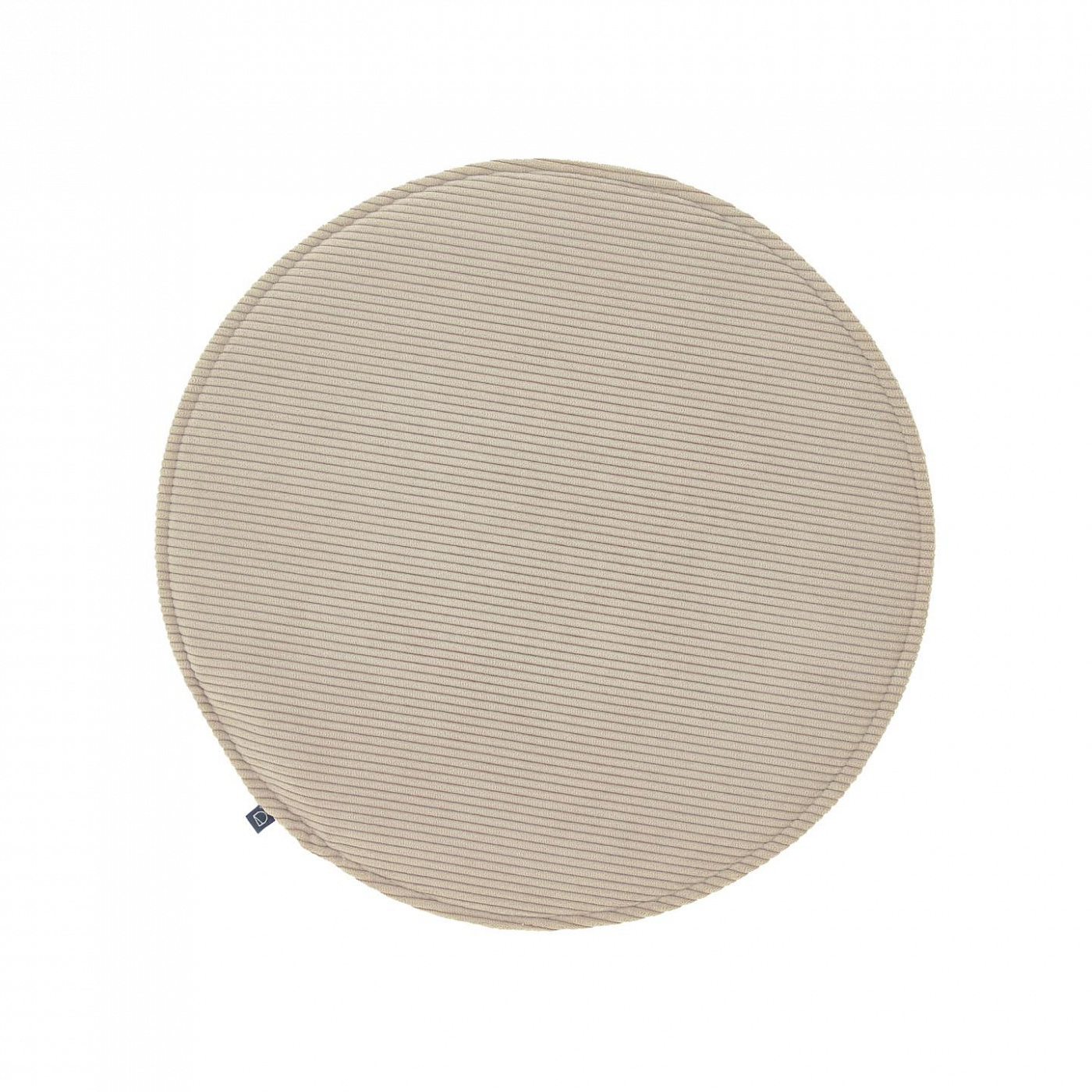 095811 Круглая вельветовая подушка на стул серо-коричневая 35 см La Forma Sora  - Вид №1