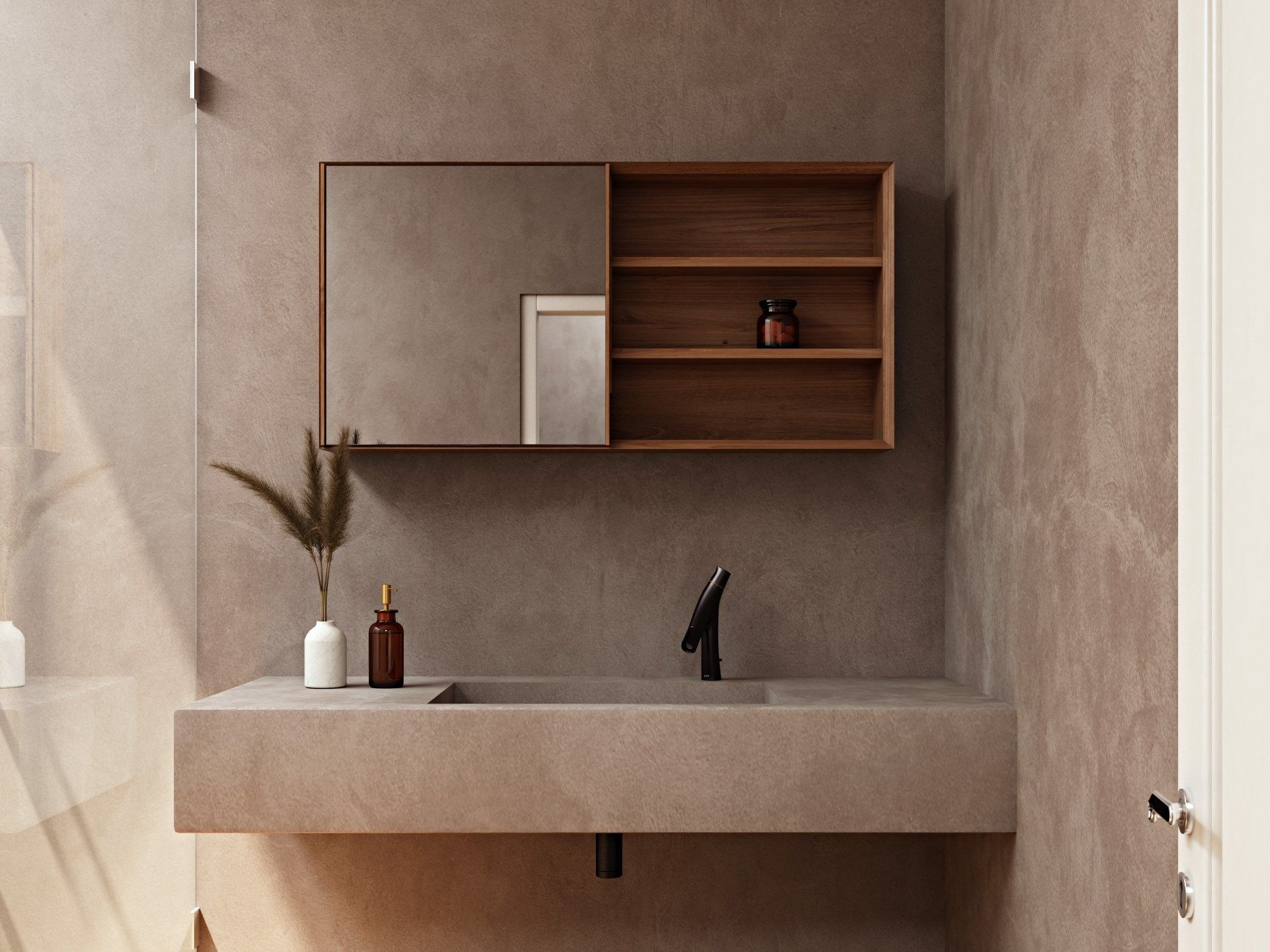 Прямоугольное настенное зеркало с контейнером KARPENTER ARCH-00035078 - Вид №4