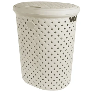 Корзина для белья Plast Team Rattan цвет молочный